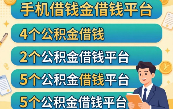 怎样在手机借钱,条列5个公积金借钱平台