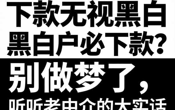 百分百下款无视黑白户必下款?别做梦了,听听老中介的大实话