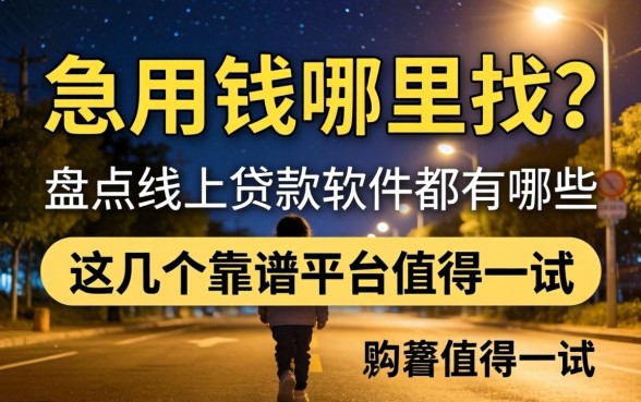 深夜急用钱哪里找？盘点线上贷款软件都有哪些，这几个靠谱平台值得一试