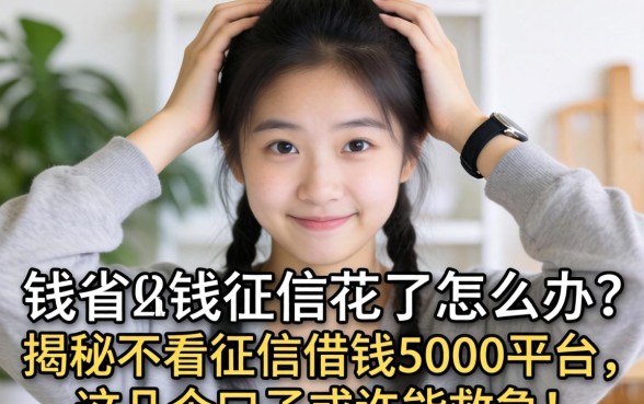 急需用钱征信花了怎么办?揭秘不看征信借钱5000平台,这几个口子或许能救急!