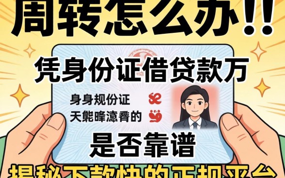 急需周转怎么办？凭身份证借贷款万是否靠谱？揭秘下款快的正规平台有哪些