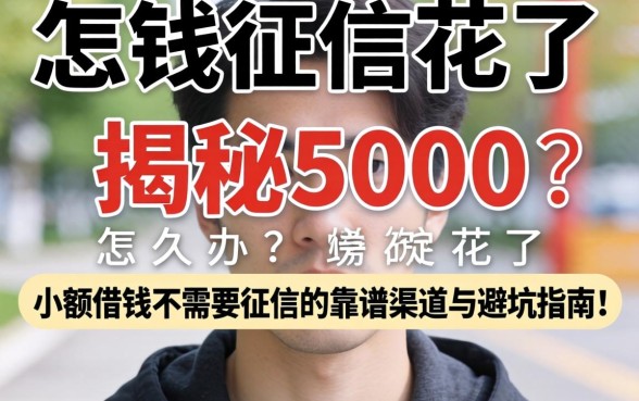 急需用钱征信花了怎么办？揭秘5000小额借钱不需要征信的靠谱渠道与避坑指南