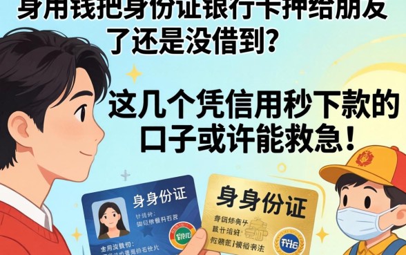 急用钱把身份证银行卡押给朋友了还是没借到？这几个凭信用秒下款的口子或许能救急！