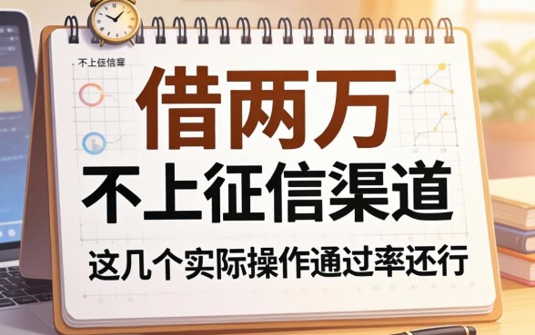 揭秘借两万不上征信的渠道，这几个实际操作通过率还行