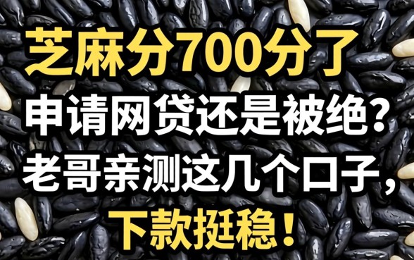 芝麻分700分了，申请网贷还是被拒？老哥亲测这几个口子，下款挺稳！