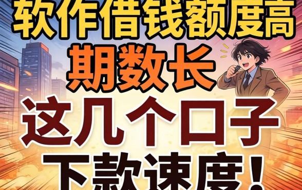 实测什么软件借钱额度高期数长，这几个口子下款速度惊人