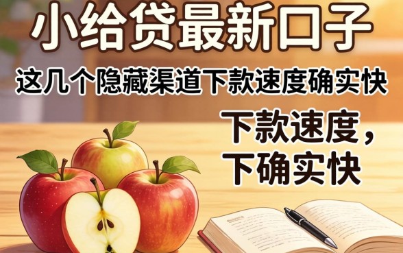 苹果小贷最新口子：这几个隐藏渠道下款速度确实快