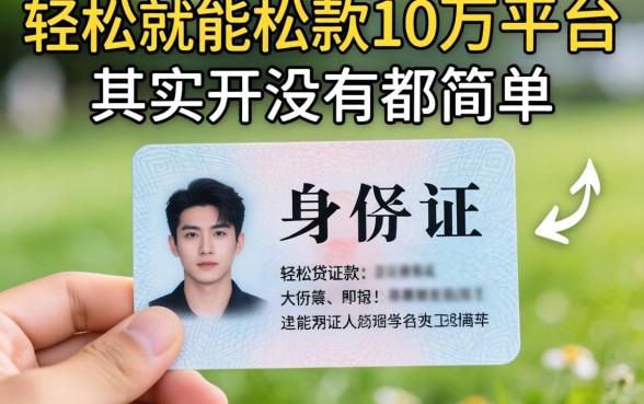 我试了那些凭身份证就能贷款的软件，轻松贷10万的平台其实并没有那么简单