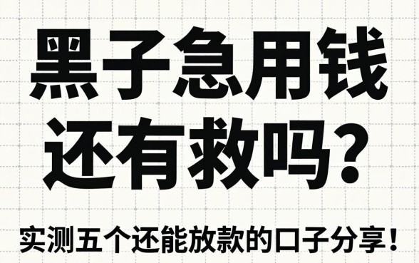 征信黑了急用钱还有救吗？实测五个还能放款的口子分享！