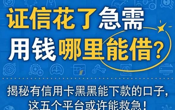 征信花了急需用钱哪里能借？揭秘有信用卡黑户能下款的口子，这五个平台或许能救急！