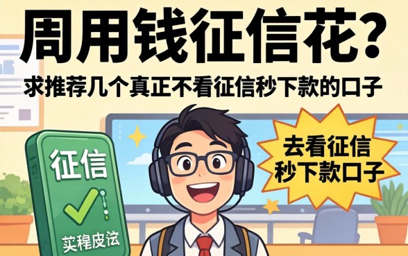 急用钱征信花？求推荐几个真正不看征信秒下款的口子！
