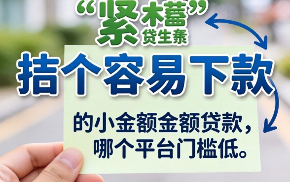 手头紧想找个容易下款的小额贷款，哪个平台门槛低点？