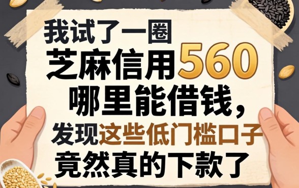 芝麻信用560哪里能借钱,我试了一圈发现这些低门槛口子竟然真的下款了