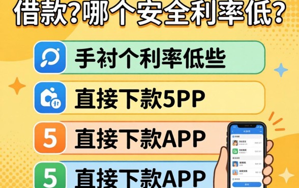 手机借款哪个安全利率低些，条列5个直接下款的app