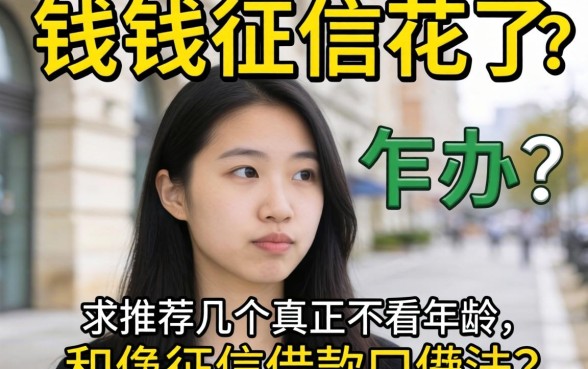 急需用钱征信花了咋办？求推荐几个真正不看年龄和征信的借款口子！