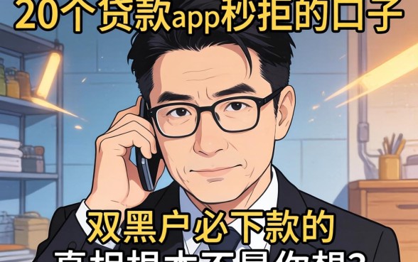 我试了20个贷款app秒拒的口子，发现双黑户必下款的真相根本不是你想的那样