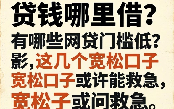 急需用钱哪里借?有哪些网贷门槛低?这几个宽松口子或许能救急