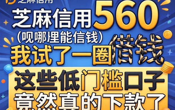 芝麻信用560哪里能借钱,我试了一圈发现这些低门槛口子竟然真的下款了