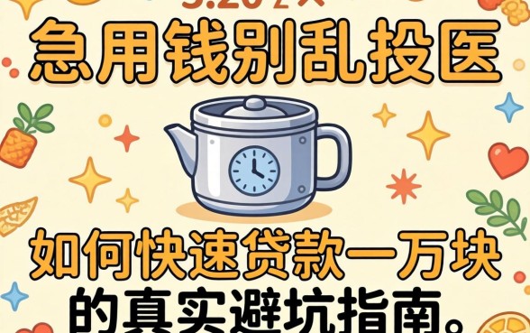 急用钱别乱投医：如何快速贷款一万块的真实避坑指南