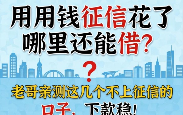 急用钱征信花了哪里还能借？老哥亲测这几个不上征信的口子，下款稳！