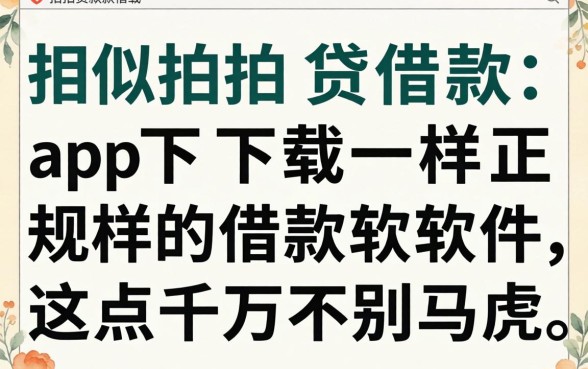 找类似拍拍贷借款app下载一样正规的借款软件，这点千万别马虎