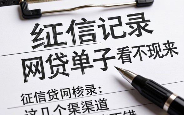 揭秘征信记录上面的网贷单子看不出来，这几个渠道隐藏性不错