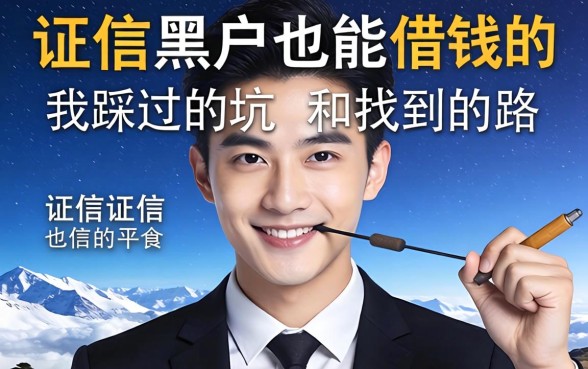 征信黑户也能借钱的平台：我踩过的坑和找到的路