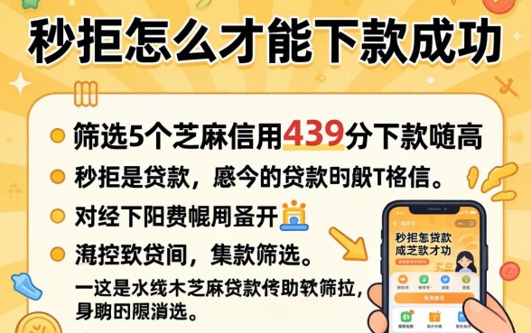 贷款秒拒怎么才能下款成功呢，筛选5个芝麻信用439分下款的app