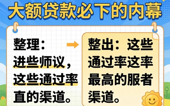 揭秘大额贷款必下的内幕，整理出这些通过率高的渠道