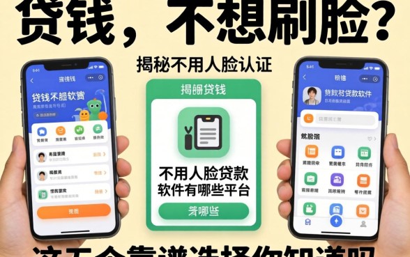急需用钱却不想刷脸?揭秘不用人脸认证的贷款软件有哪些平台,这五个靠谱选择你知道吗?