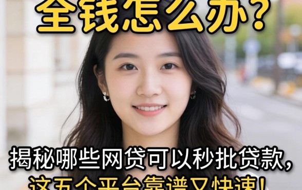 急需用钱怎么办？揭秘哪些网贷可以秒批贷款，这五个平台靠谱又快速！