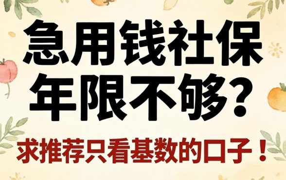 急用钱社保年限不够？求推荐只看基数的口子！