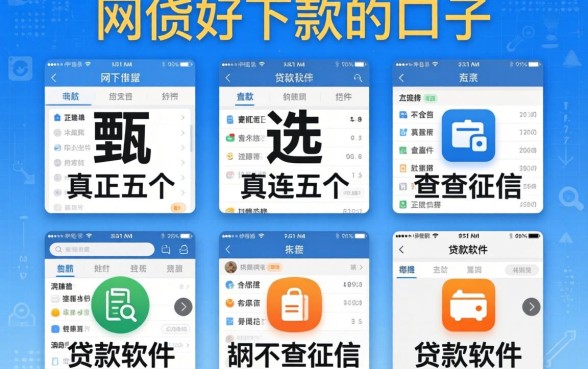 网贷好下款的口子，甄选五个真正不查征信的贷款软件