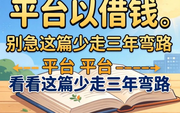 有没有平台可以借钱?别急,看完这篇少走三年弯路