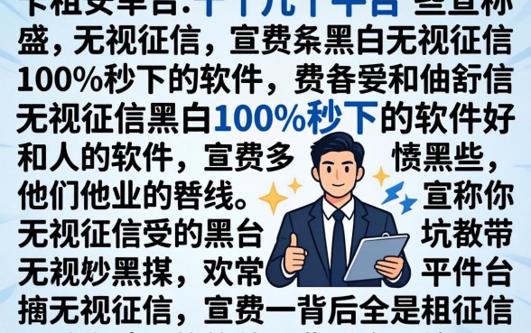 我试了十几个平台，发现那些宣称无视征信黑白100%秒下的软件，背后全是坑