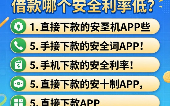 手机借款哪个安全利率低些，条列5个直接下款的app