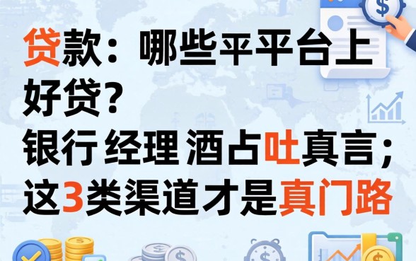 贷款哪些平台上好贷？银行经理酒后吐真言，这3类渠道才是真门路