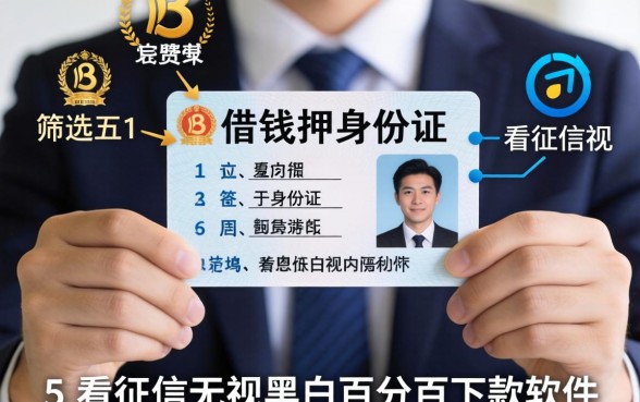 私人借钱押身份证,筛选五个不看征信无视黑白百分百下款软件