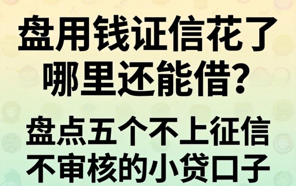 急用钱征信花了哪里还能借?盘点五个不上征信不审核的小贷口子