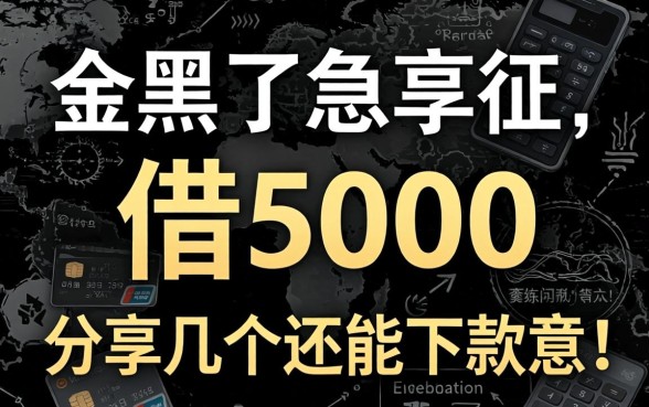 征信全黑了急借5000，分享几个还能下款的渠道
