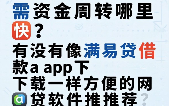 急需资金周转哪里快？有没有像满易贷借款app下载一样方便的网贷软件推荐？