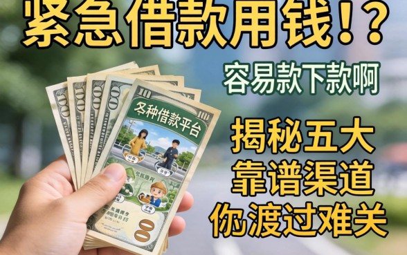 手头紧急需用钱？哪种借款平台容易下款啊？揭秘五大靠谱渠道助你渡过难关