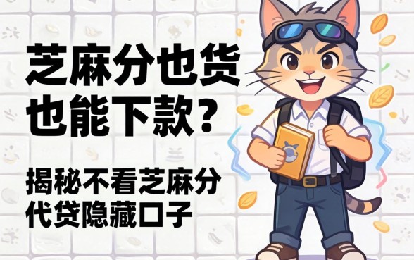无视芝麻分也能下款？揭秘不看芝麻分代贷的隐藏口子