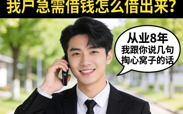 黑户急需借钱怎么借出来？从业8年，我跟你说几句掏心窝子的话