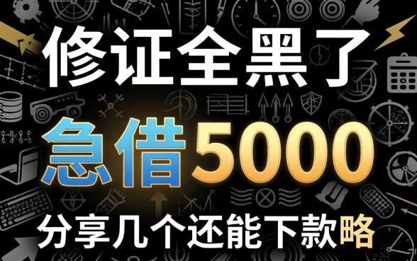 征信全黑了急借5000，分享几个还能下款的渠道