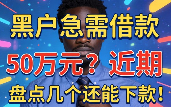 黑户急需借款50万元？盘点几个近期还能下款的渠道