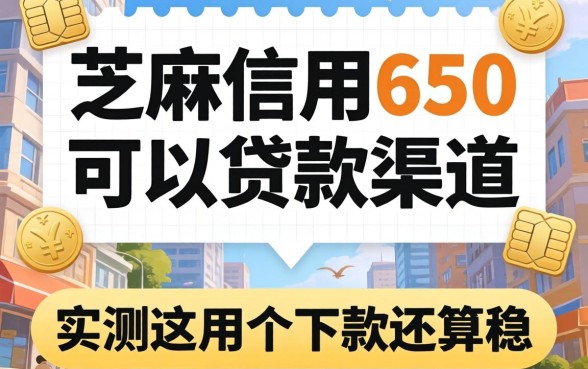芝麻信用650可以贷款的渠道，实测这几个下款还算稳