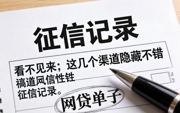 揭秘征信记录上面的网贷单子看不出来，这几个渠道隐藏性不错