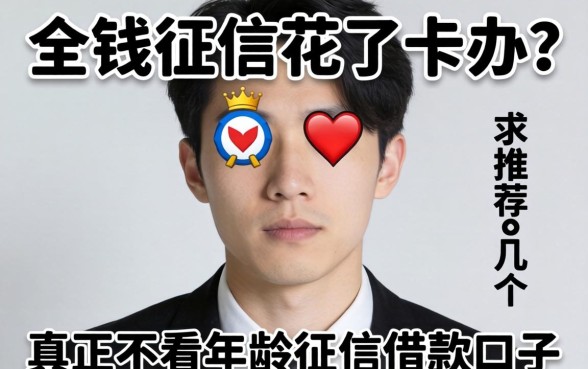 急需用钱征信花了咋办？求推荐几个真正不看年龄和征信的借款口子！
