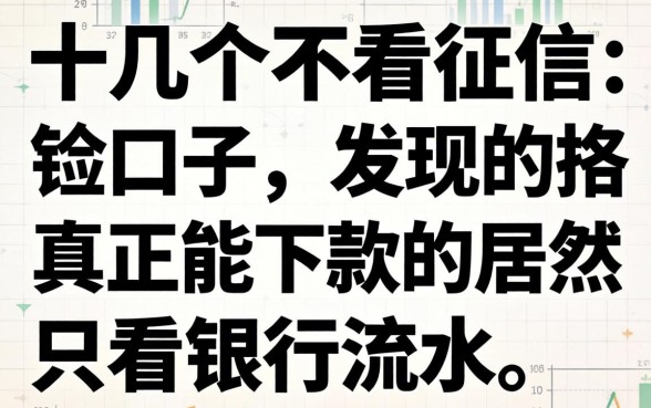 我翻了十几个不看征信的口子，发现真正能下款的居然只看银行流水